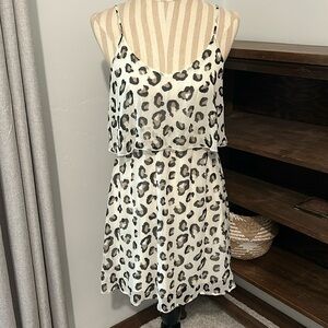Leopard print midi dress